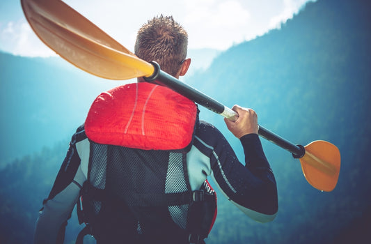 kayaker in a wetsuit