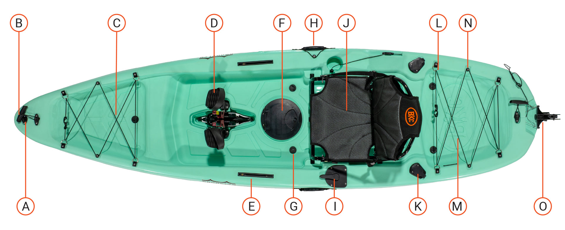 BKC 10.0 single kayak parts - Brooklyn Kayak Company