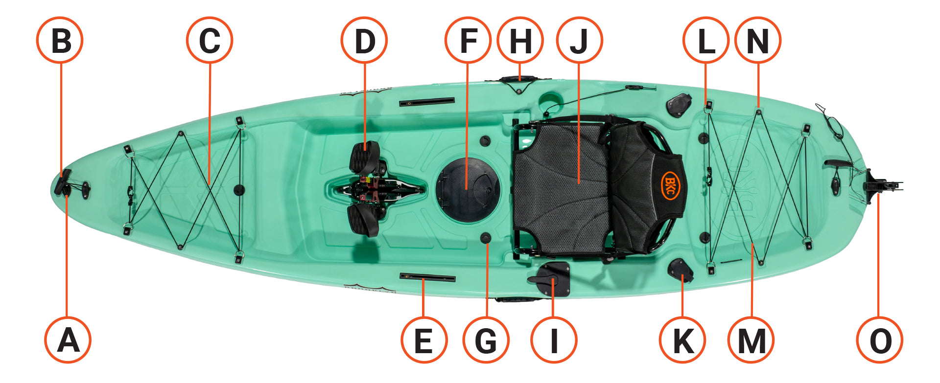BKC 10.0 single kayak parts - Brooklyn Kayak Company