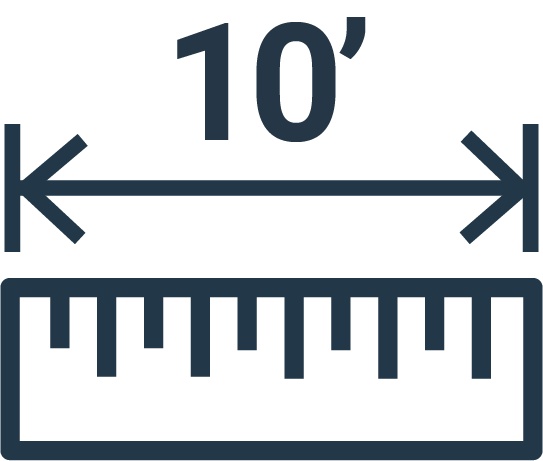 10-feet measurement icon - Brooklyn Kayak Company