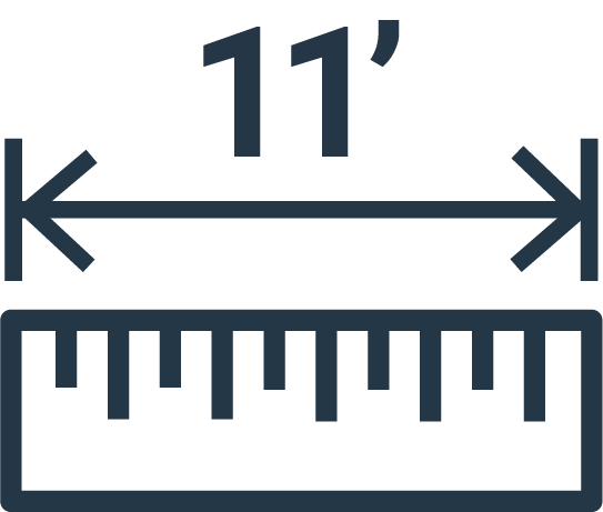 11-feet measurement icon - Brooklyn Kayak Company