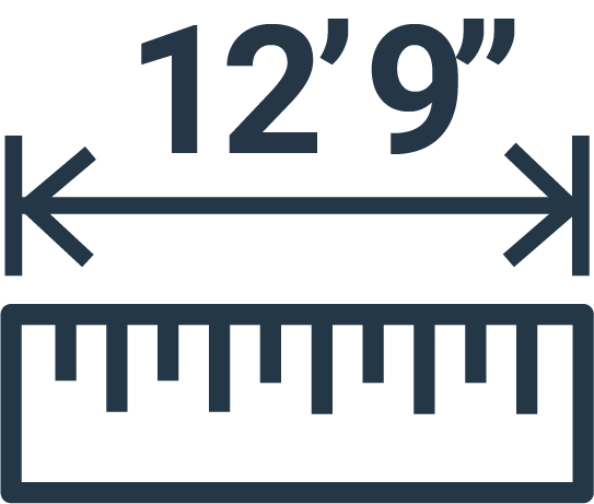 12-feet 9-inches measurement icon - Brooklyn Kayak Company