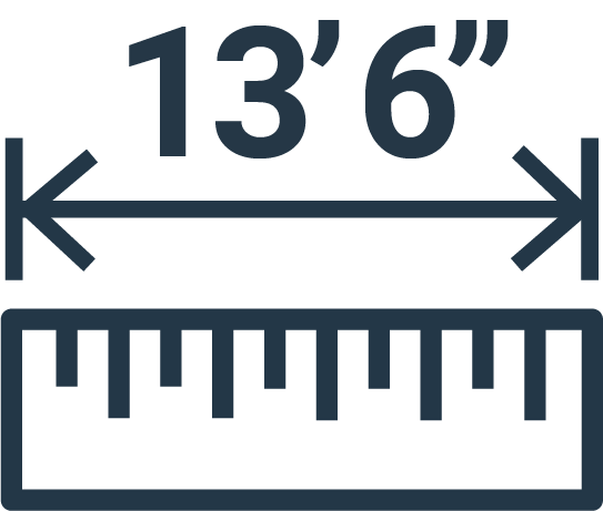 13-feet 6-inches measurement icon - Brooklyn Kayak Company