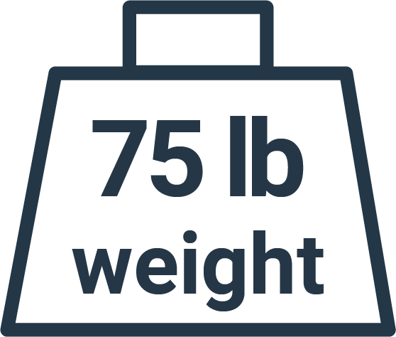75 pounds weight icon - Brooklyn Kayak Company
