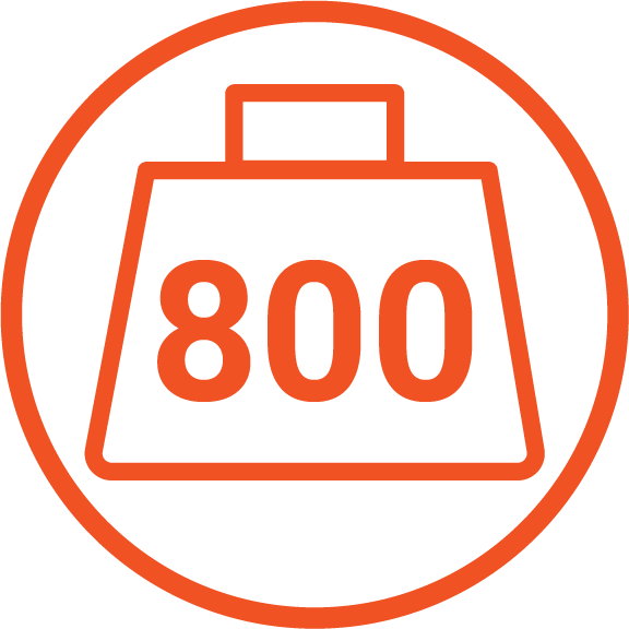 800 pounds capacity icon - Brooklyn Kayak Company
