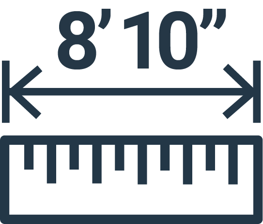 8-feet 10-inches measurement icon - Brooklyn Kayak Company