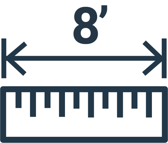 8-feet measurement icon - Brooklyn Kayak Company