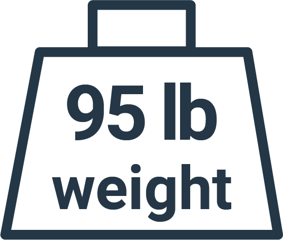 95 pounds weight icon - Brooklyn Kayak Company