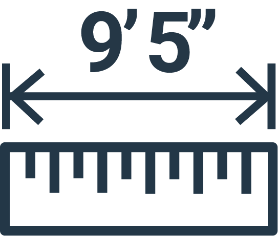 9-feet 5-inches measurement icon - Brooklyn Kayak Company