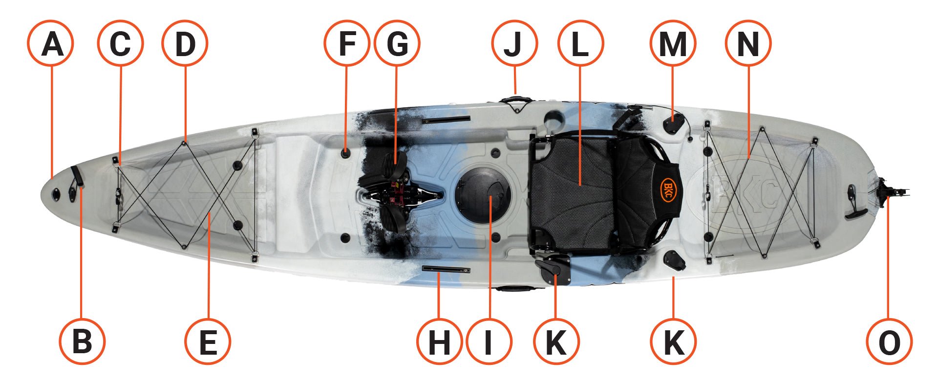 BKC 12.0 single kayak parts - Brooklyn Kayak Company