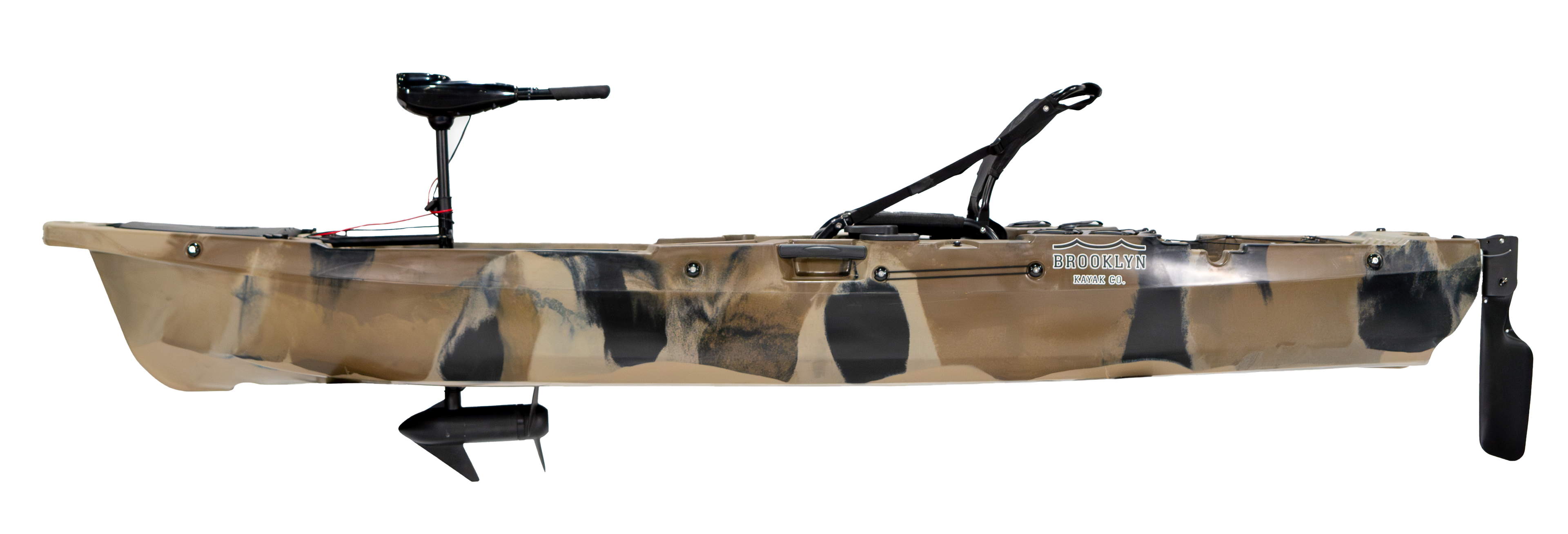 Pro single pedal kayak 10.5 side view motor - Brooklyn Kayak Company