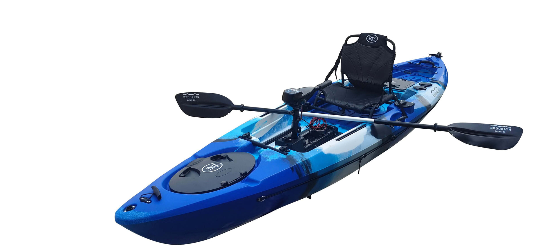 Brooklyn 12.0 Pro Motorized Single Kayak (PK12), Blue Typhoon - Brooklyn Kayak Company