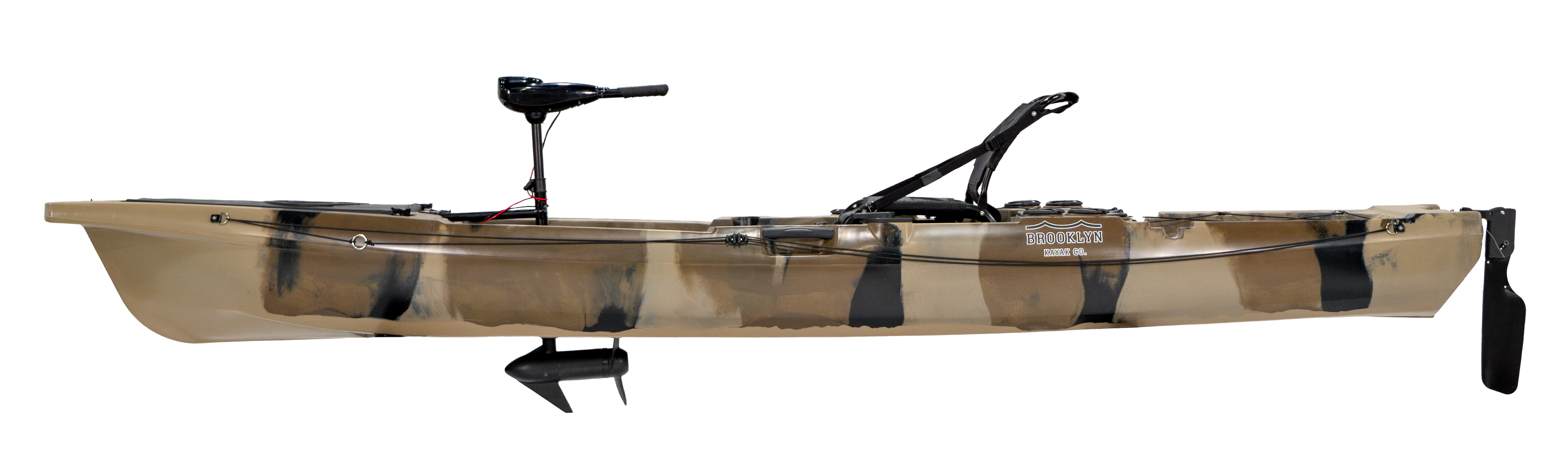 Pro single pedal kayak 12.5 side view motor - Brooklyn Kayak Company