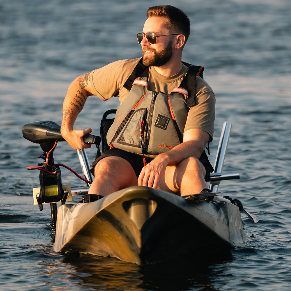 man on a motorized kayak - Brooklyn Kayak Company