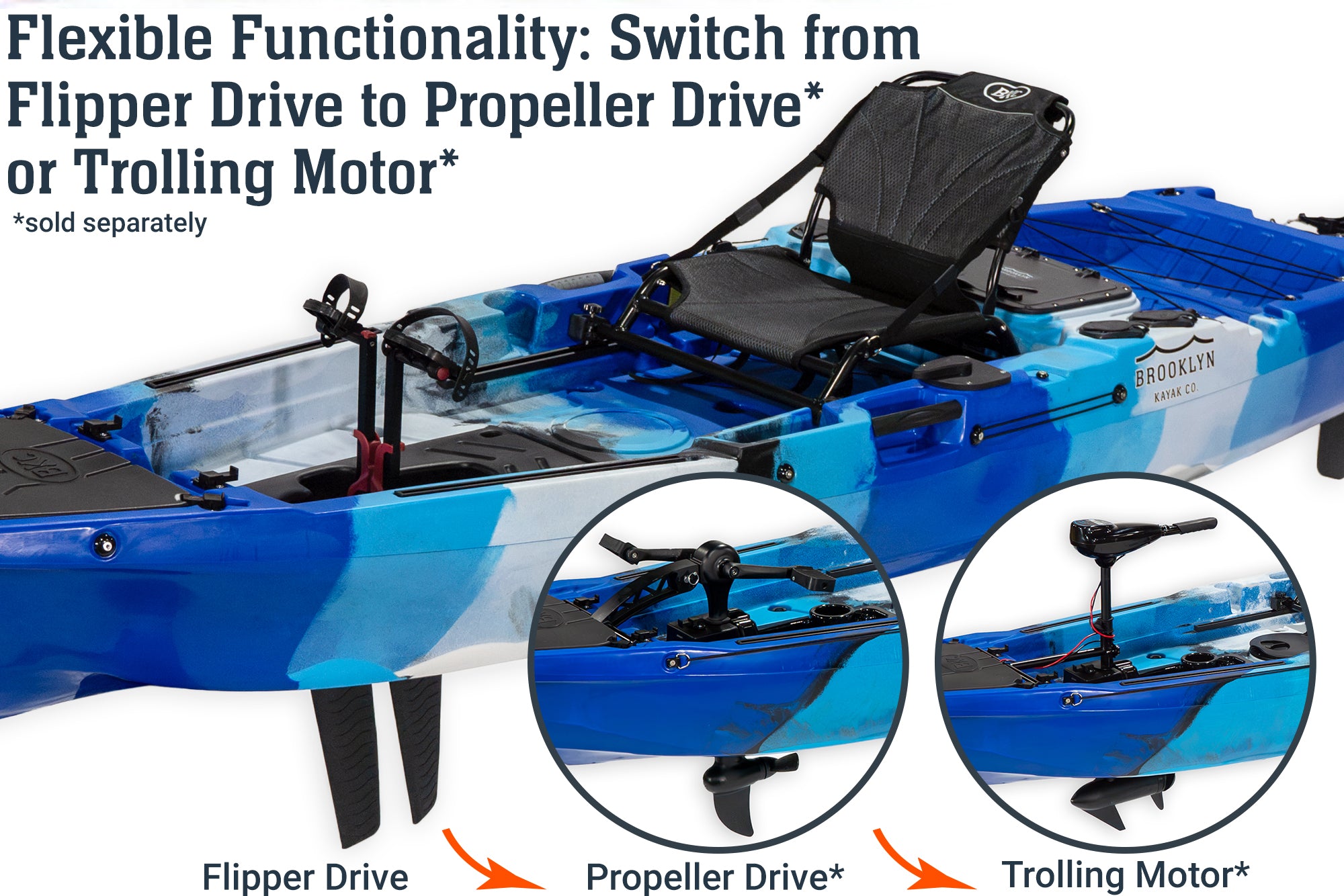 Brooklyn 10.5 Pro Single (Flipper) Pedal Kayak (PK11)