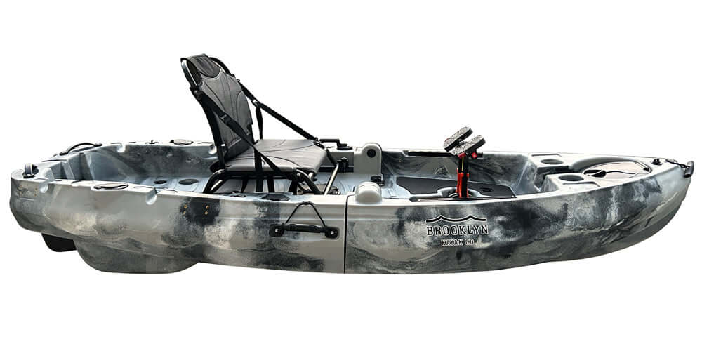 BKC FPK 8-foot Single Foldable Kayak w/ Pedal Drive, Storm Surge - Brooklyn Kayak Company