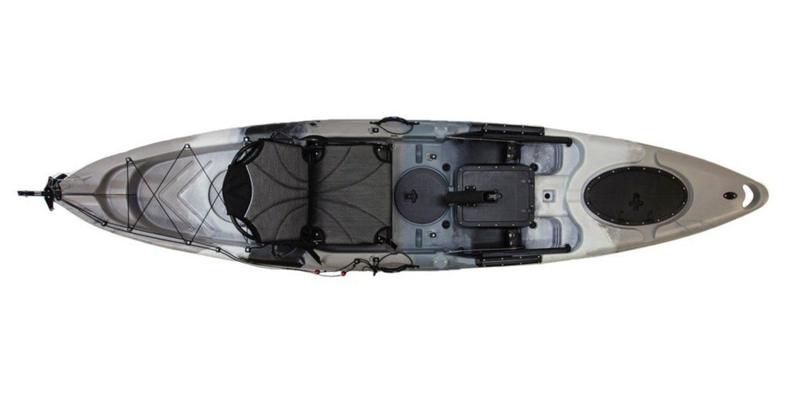 BKC RA220 Single Kayak - top view of hatches