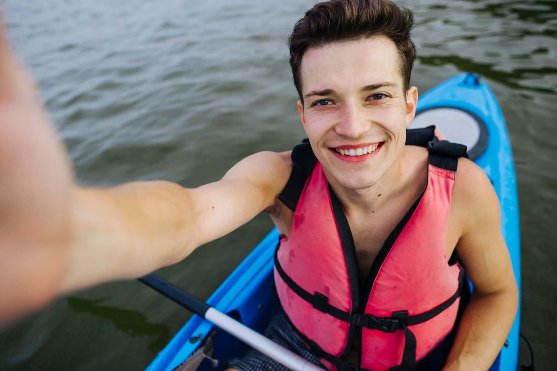 kayaker wearing PFD - Brooklyn Kayak Company