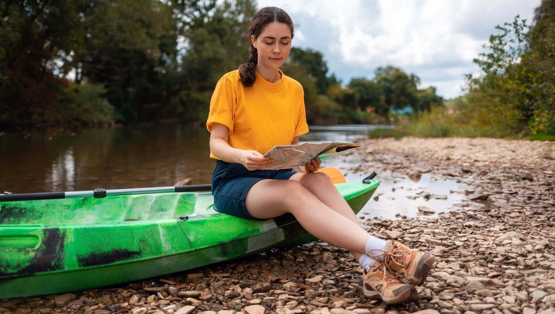 kayaker reviewing route map - Brooklyn Kayak Company