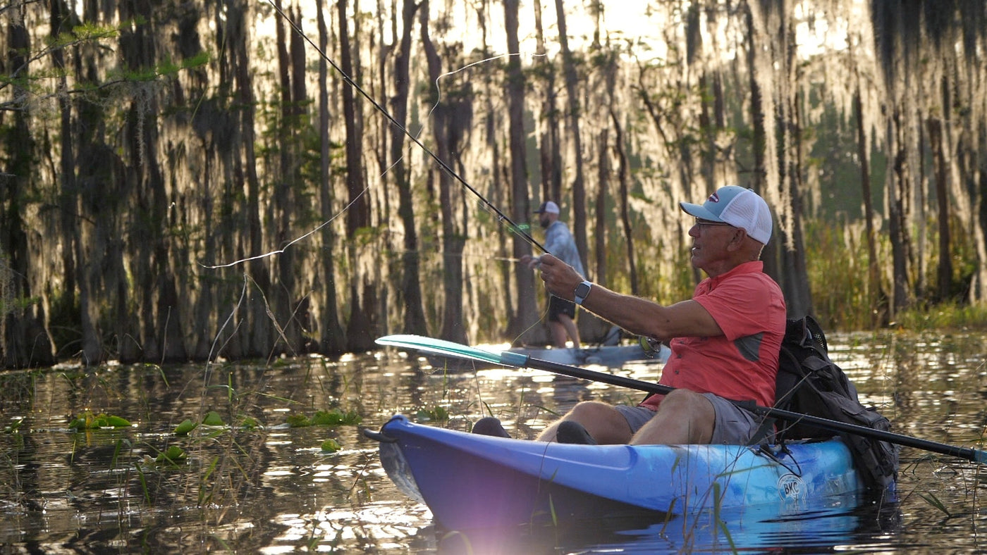 kayak fishing in shallow water