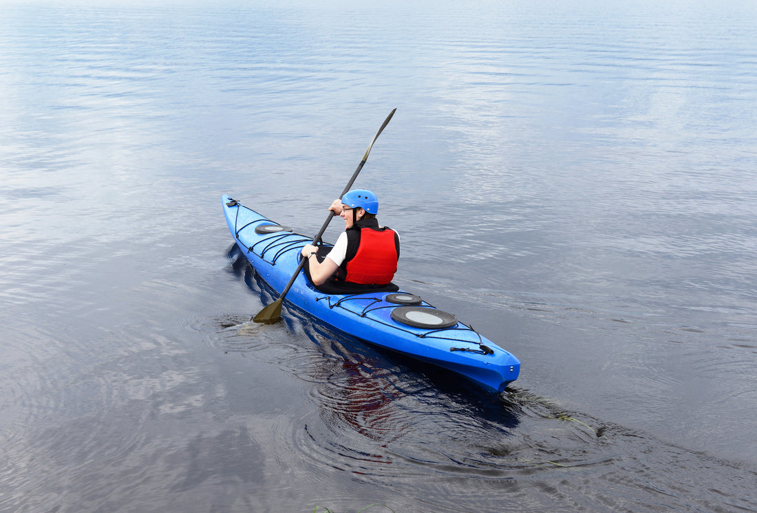 kayaking with a helmet