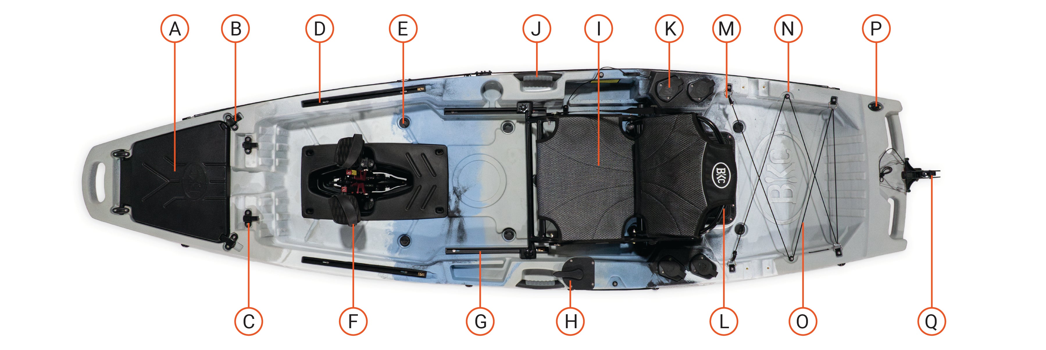 parts for Brooklyn 10.5 Pro Single (Flipper) Pedal Kayak (PK11) - Brooklyn Kayak Company
