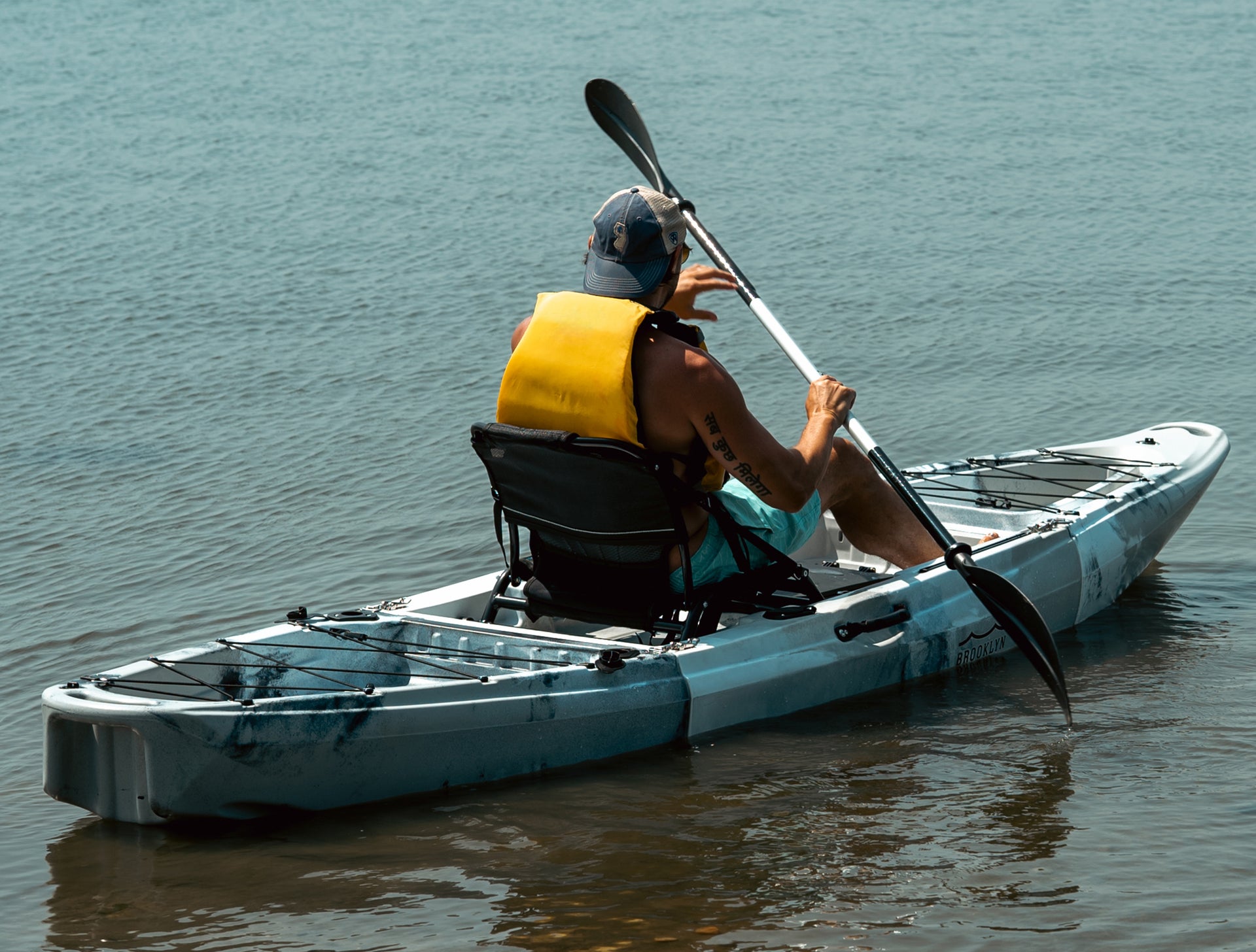 man paddling 12.0 single 3-piece modular kayak - Brooklyn Kayak Company