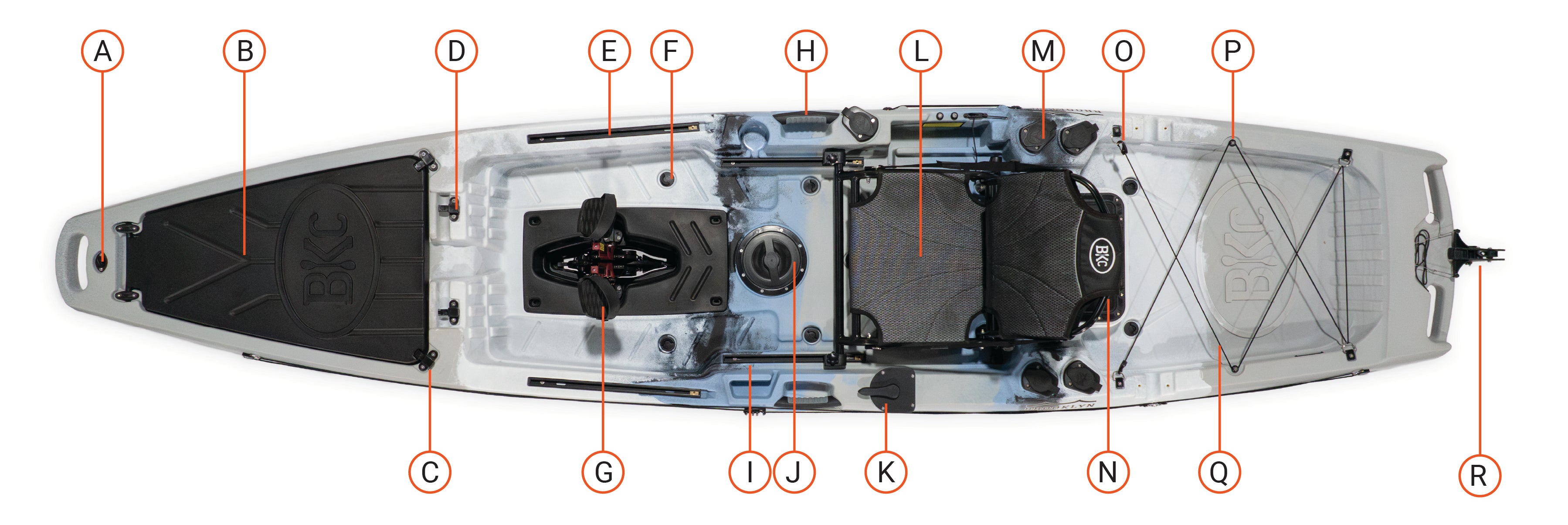 parts for Brooklyn 12.5 Pro Single (Flipper) Pedal Kayak (PK13) - Brooklyn Kayak Company