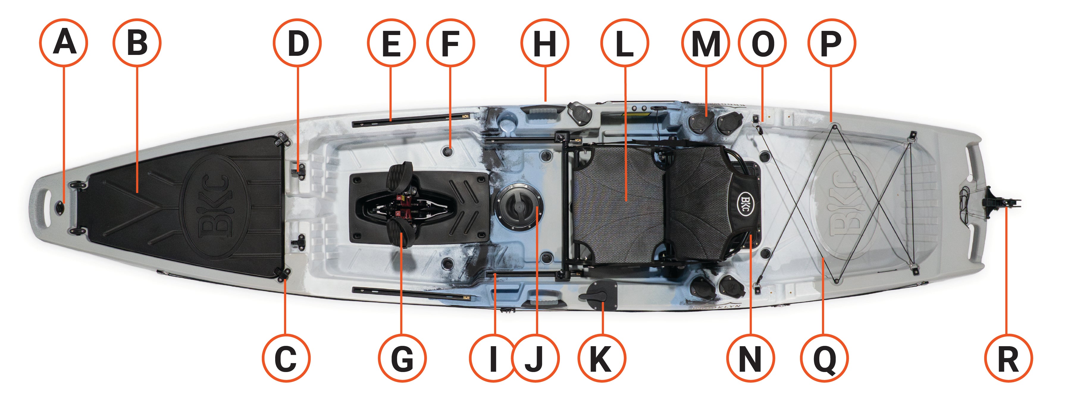 parts for Brooklyn 12.5 Pro Single (Flipper) Pedal Kayak (PK13) - Brooklyn Kayak Company