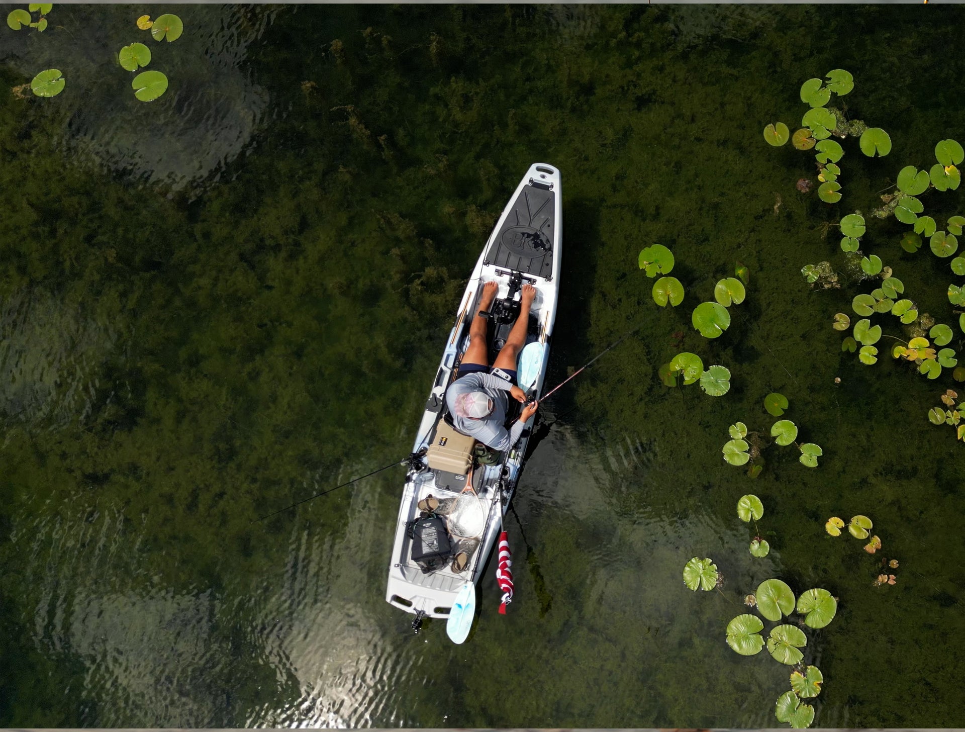 angler on 12.5 Single Pedal Fishing Kayak - Brooklyn Kayak Company