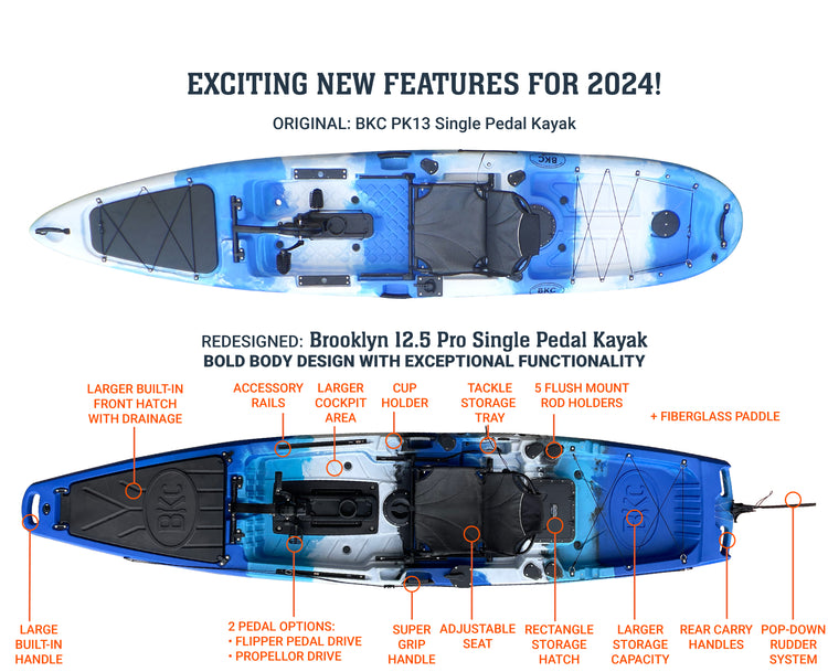 Brooklyn 12.5 Pro Single Pedal Kayak (PK13)