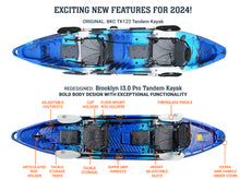 Load image into Gallery viewer, Upgraded Features of BKC TK122 Tandem Kayak - Brooklyn Kayak Company
