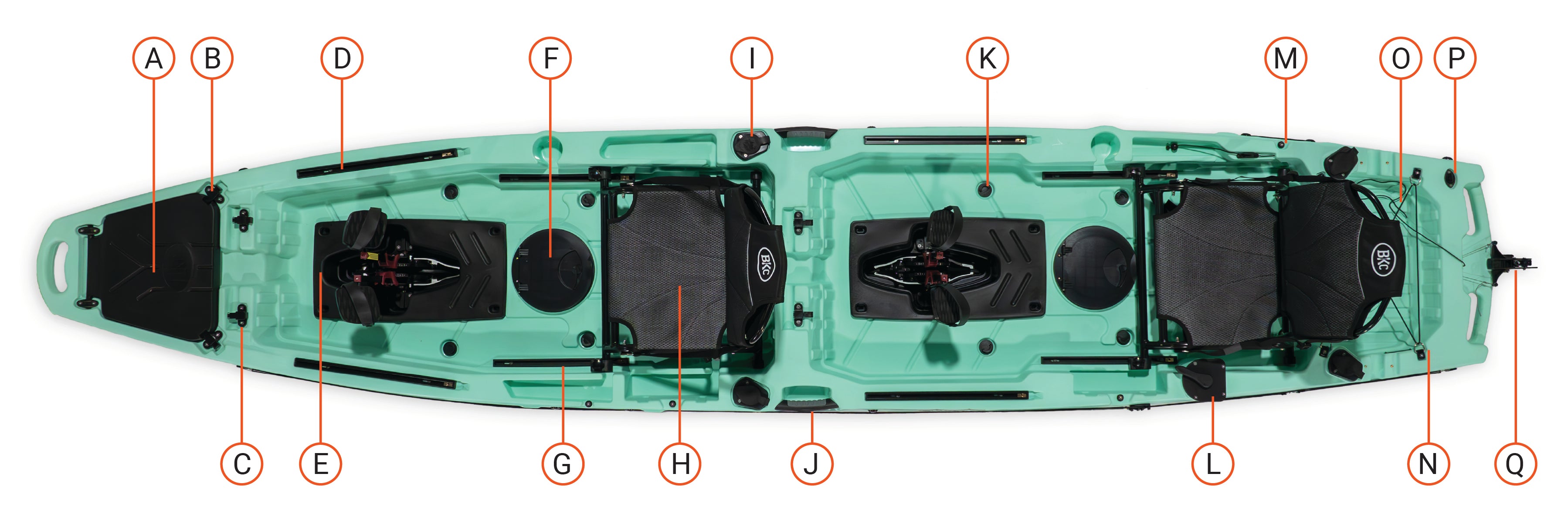 parts for Brooklyn 14.0 Pro Tandem (Flipper) Pedal Kayak (PK14) - Brooklyn Kayak Company