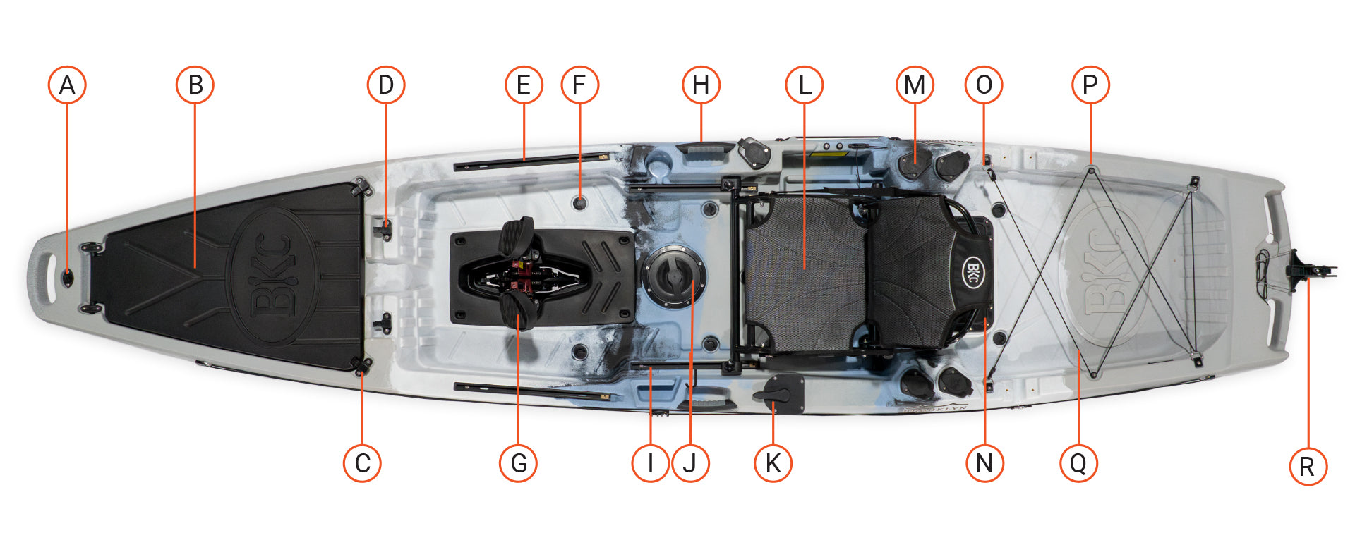 Brooklyn 12.5 Pro Pedal Single Kayak Parts - Brooklyn Kayak Company
