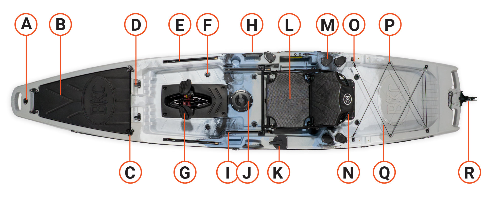 Brooklyn 12.5 Pro Pedal Single Kayak Parts - Brooklyn Kayak Company