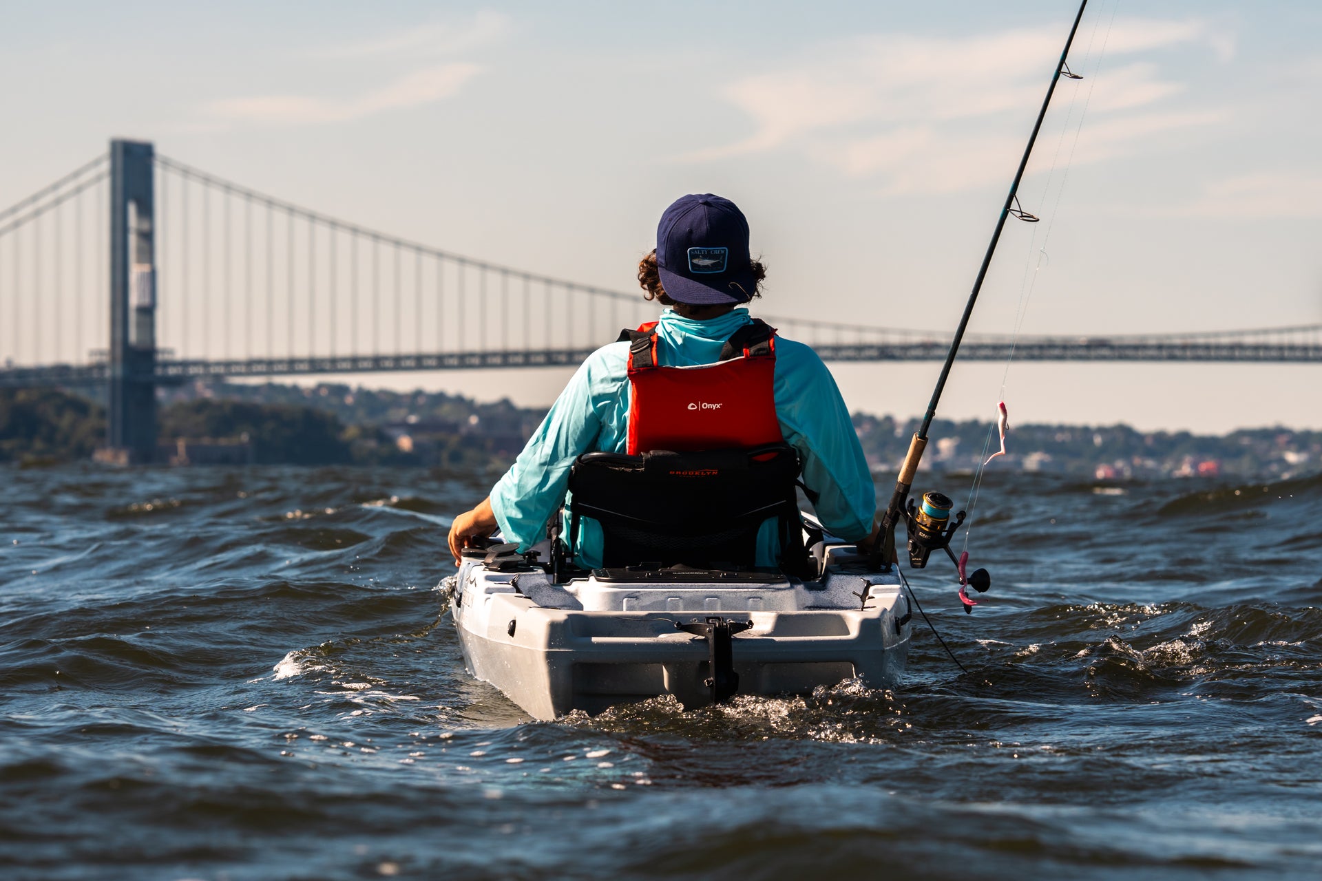angler on a fishing kayak - Brooklyn Kayak Company