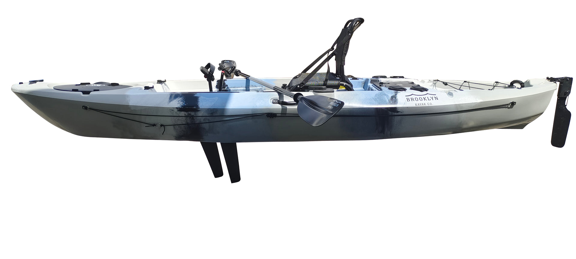 Brooklyn 12.0 Pro Single Pedal Kayak, gray camo - Brooklyn Kayak Company