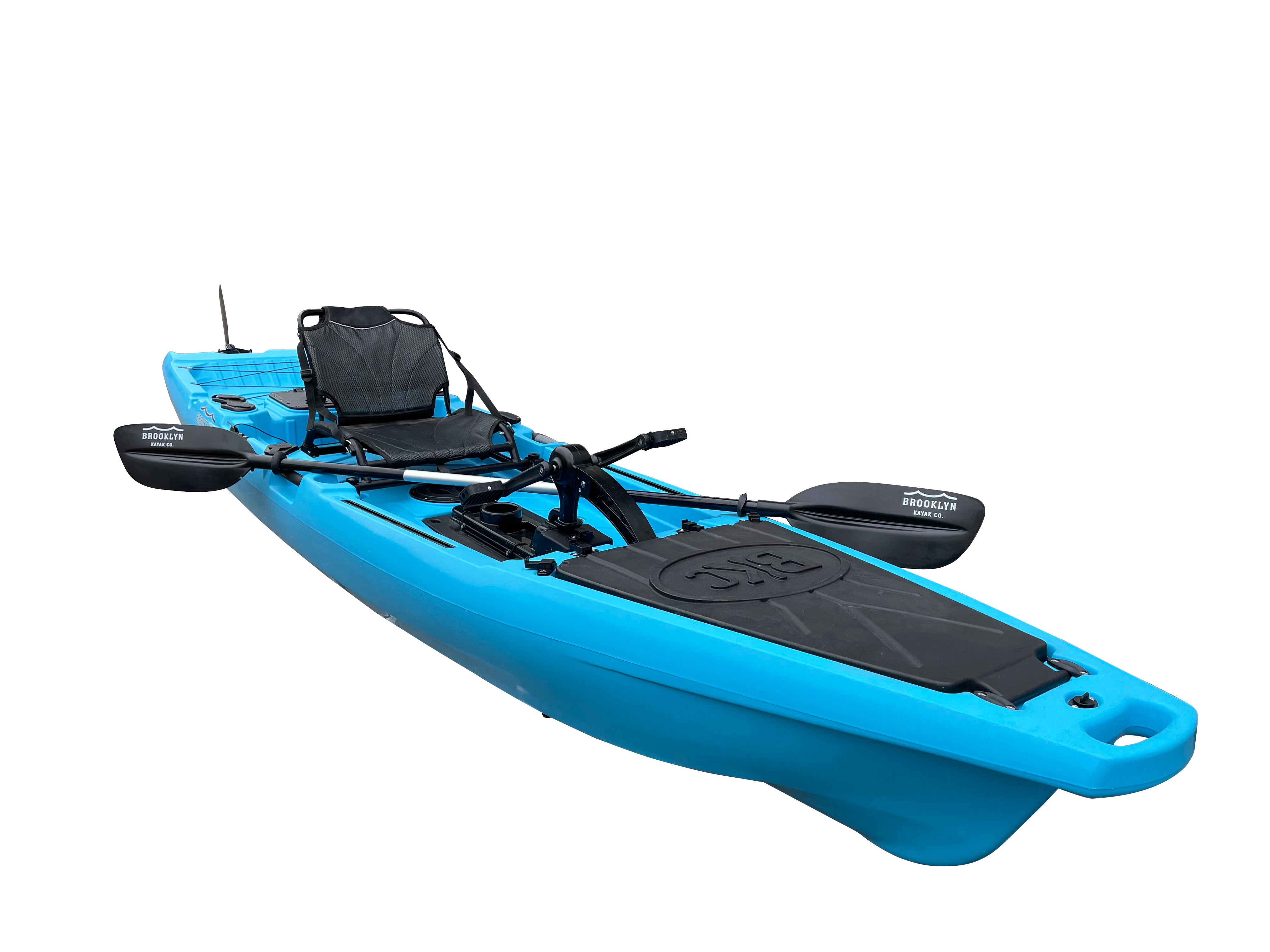 BKC UH-PK13 Pedal Drive Solo Traveler 13 Foot Kayak - Pedal Propeller Drive Single Sit On Top Fishing Kayak with Rudder Control, Blue