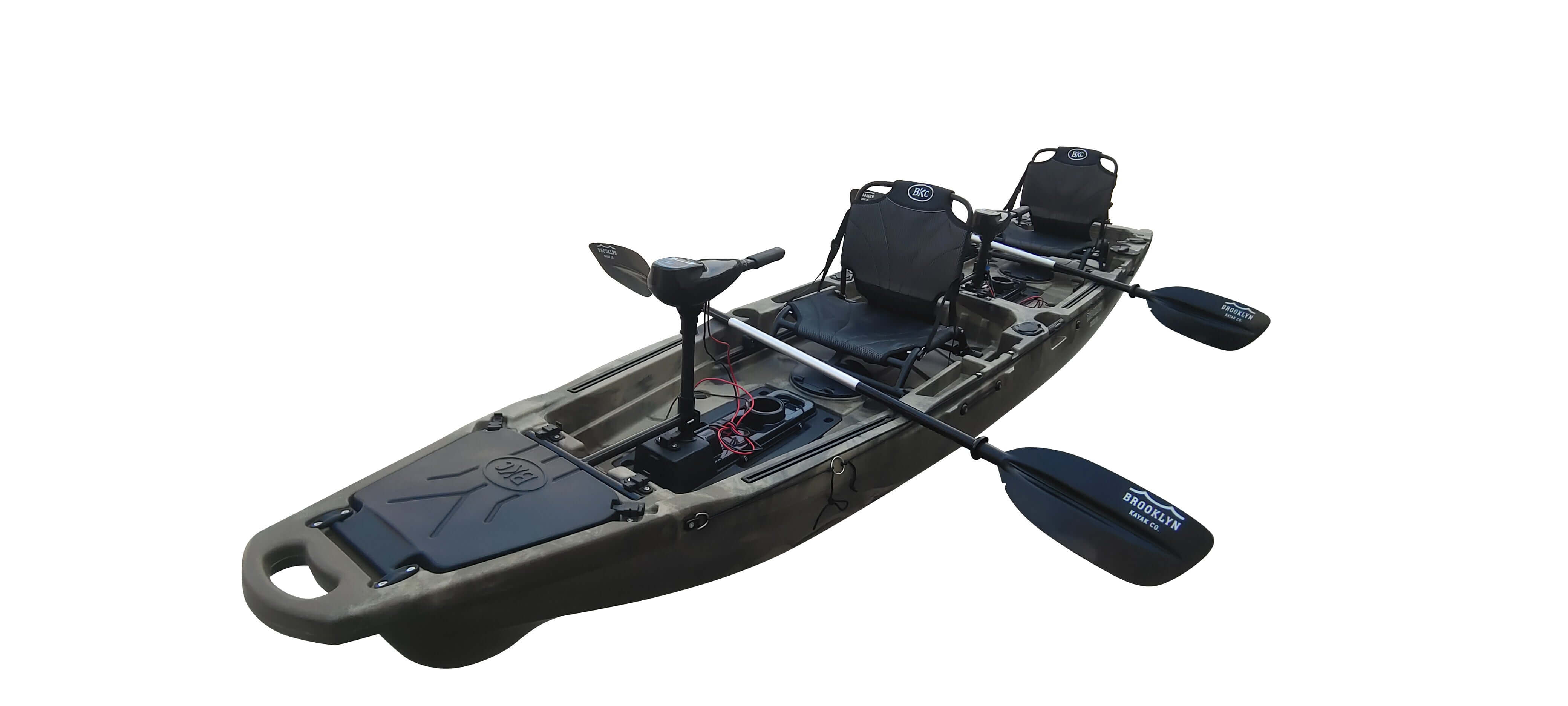 2-3 seater kayak fishing poles included Elkton Outdoors Hard Shell Tandem Kayak, 2 or 3 Person Sit On Top Package with 2 EVA Padded Seats, Includes 2 Aluminum Paddles and Fishing Rod Holders (Grey) : Sports & Outdoors Scupper holes keep the kayak dry by draining any incoming water fast BKC - TK122P Angler 12-foot,
