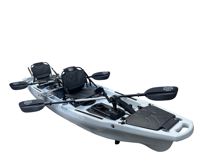 Whale Family Sit on Top 2 Person Fishing Kayak with 2 Combi Paddles – Glusen