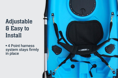BKC KS222 Universal Sit On Top Kayak Padded Nylon Seat and Backrest with Water Bottle Pouch Included - Brooklyn Kayak Company