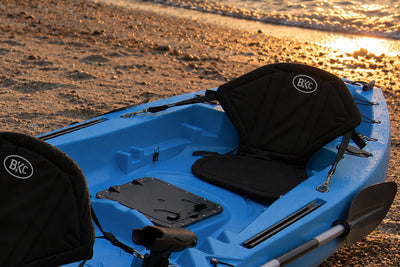 BKC KS222 Universal Sit On Top Kayak Padded Nylon Seat and Backrest with Water Bottle Pouch Included - Brooklyn Kayak Company