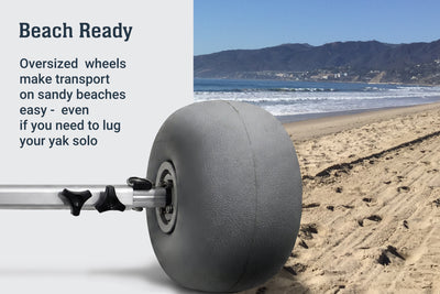 BKC kayak cart with beach wheels - Brooklyn Kayak Company