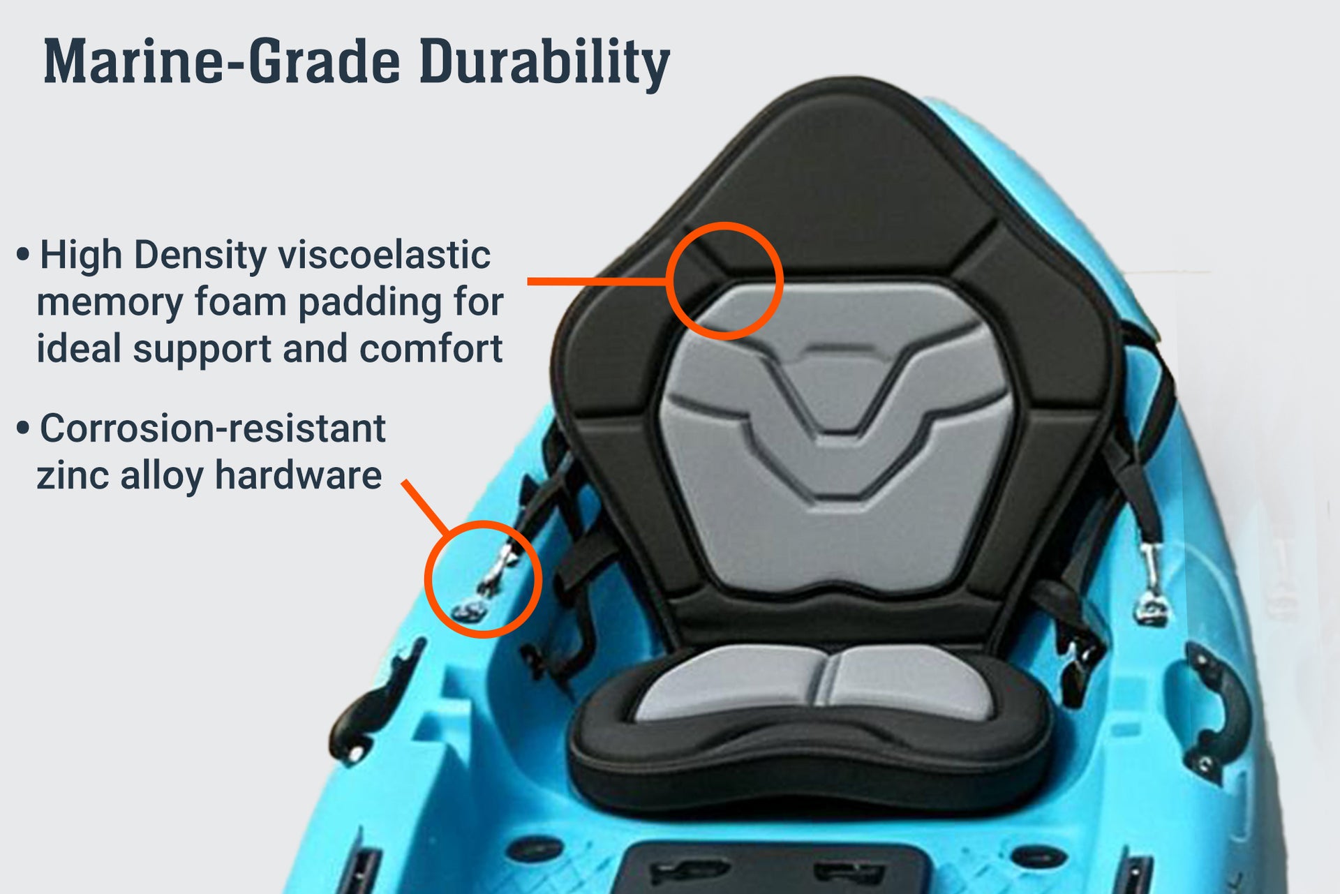 BKC PS277 Kayak Seat - Ultra Pro Deluxe Memory Foam - Brooklyn Kayak 