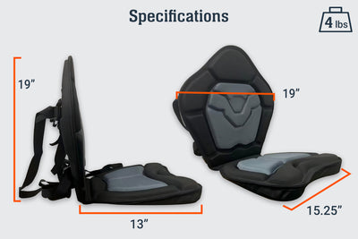 BKC PS277 Kayak Seat - Ultra Pro Deluxe Memory Foam - Brooklyn Kayak 