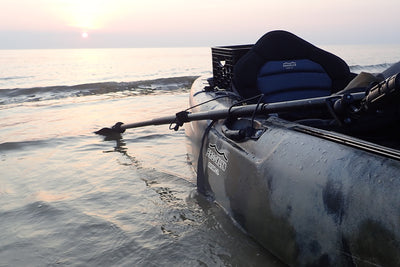 BKC PS223 Premium Memory Foam Padded Kayak Seat - Brooklyn Kayak Company - on kayak at sunset