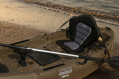 BKC PS223 Premium Memory Foam Padded Kayak Seat - Brooklyn Kayak Company - on kayak at shoreline