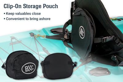 BKC PS223 Premium Memory Foam Padded Kayak Seat - Brooklyn Kayak Company - storage pouch