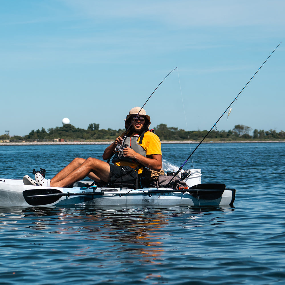 multiple rod holders on a BKC fishing kayak - Brooklyn Kayak Company
