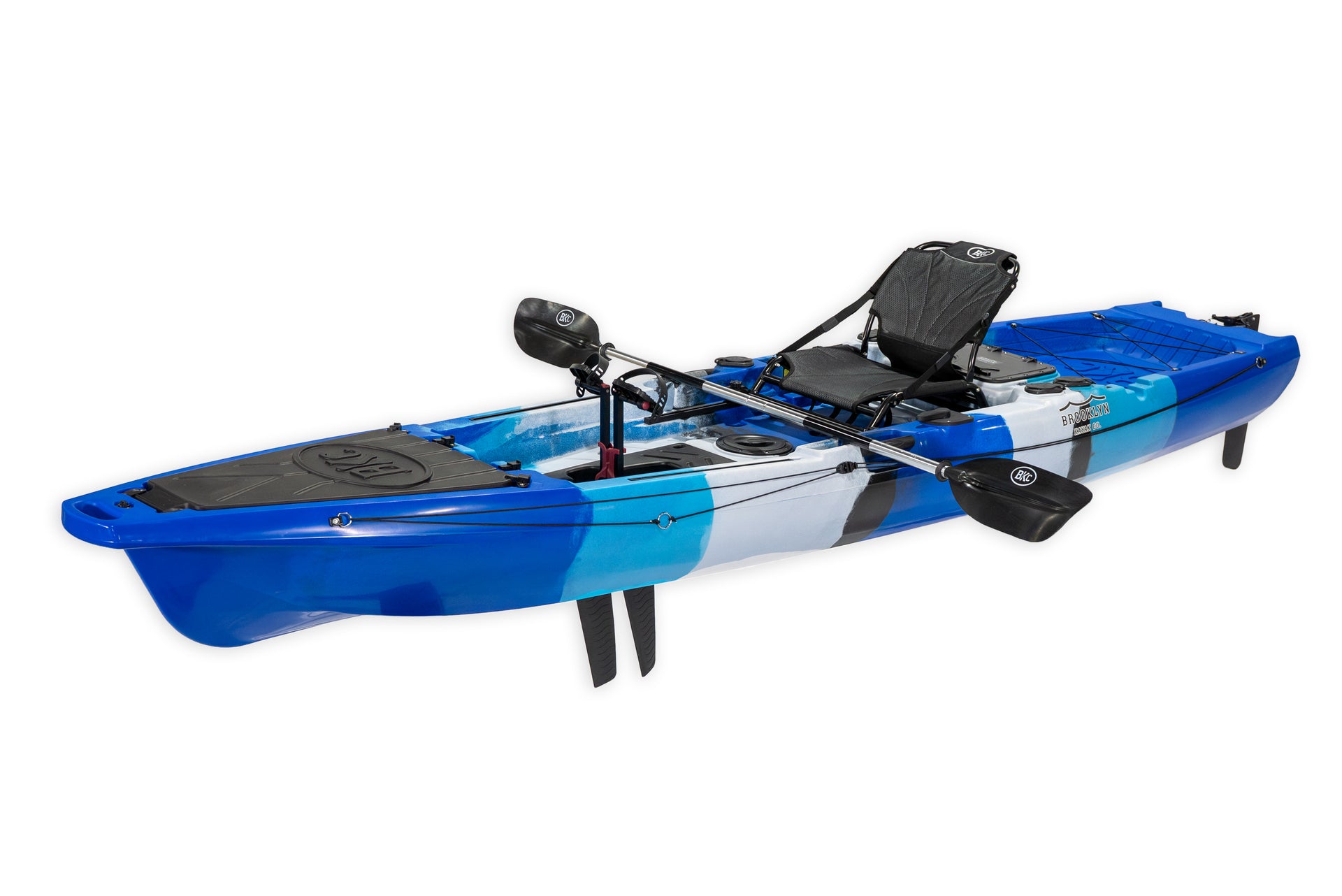 12.5 Pro Single Pedal Kayak, blue camo - Brooklyn Kayak Company